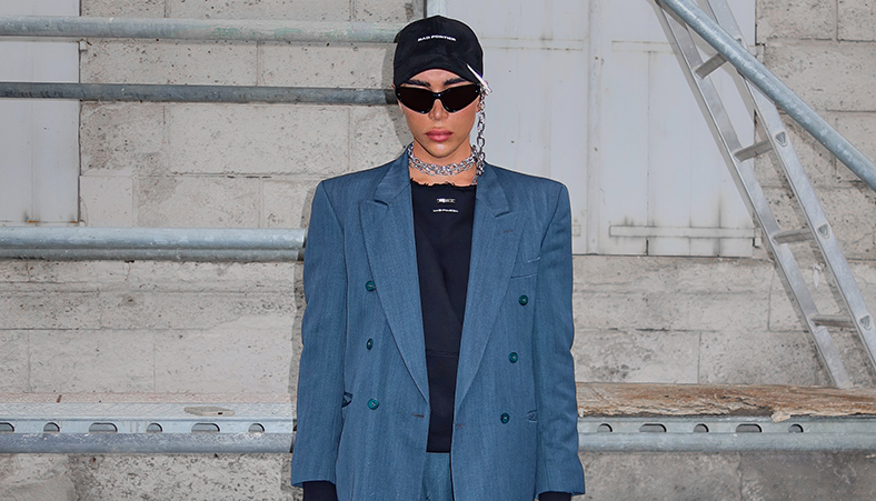 karlphebus in the Imperfection Hoodie and Bold Logo Velours Cap by BAD PORTIER