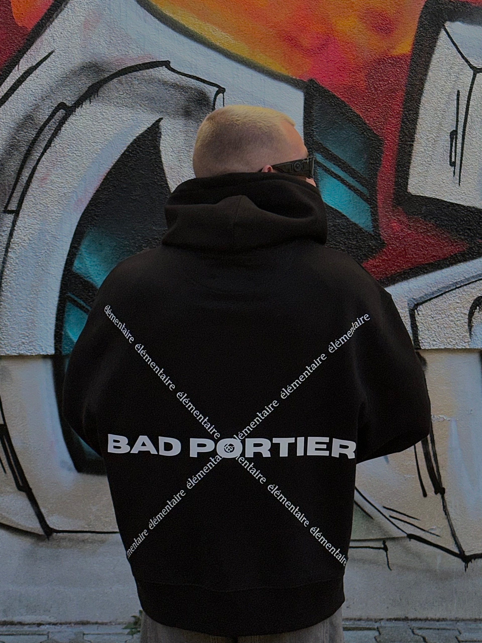 serhii_bbkv_Bad_Portier_Hoodies_ÉLÉMENTAIRE_CROSS_HOODIE_BLACK_élémentaire_Streetwear_Collection_2024