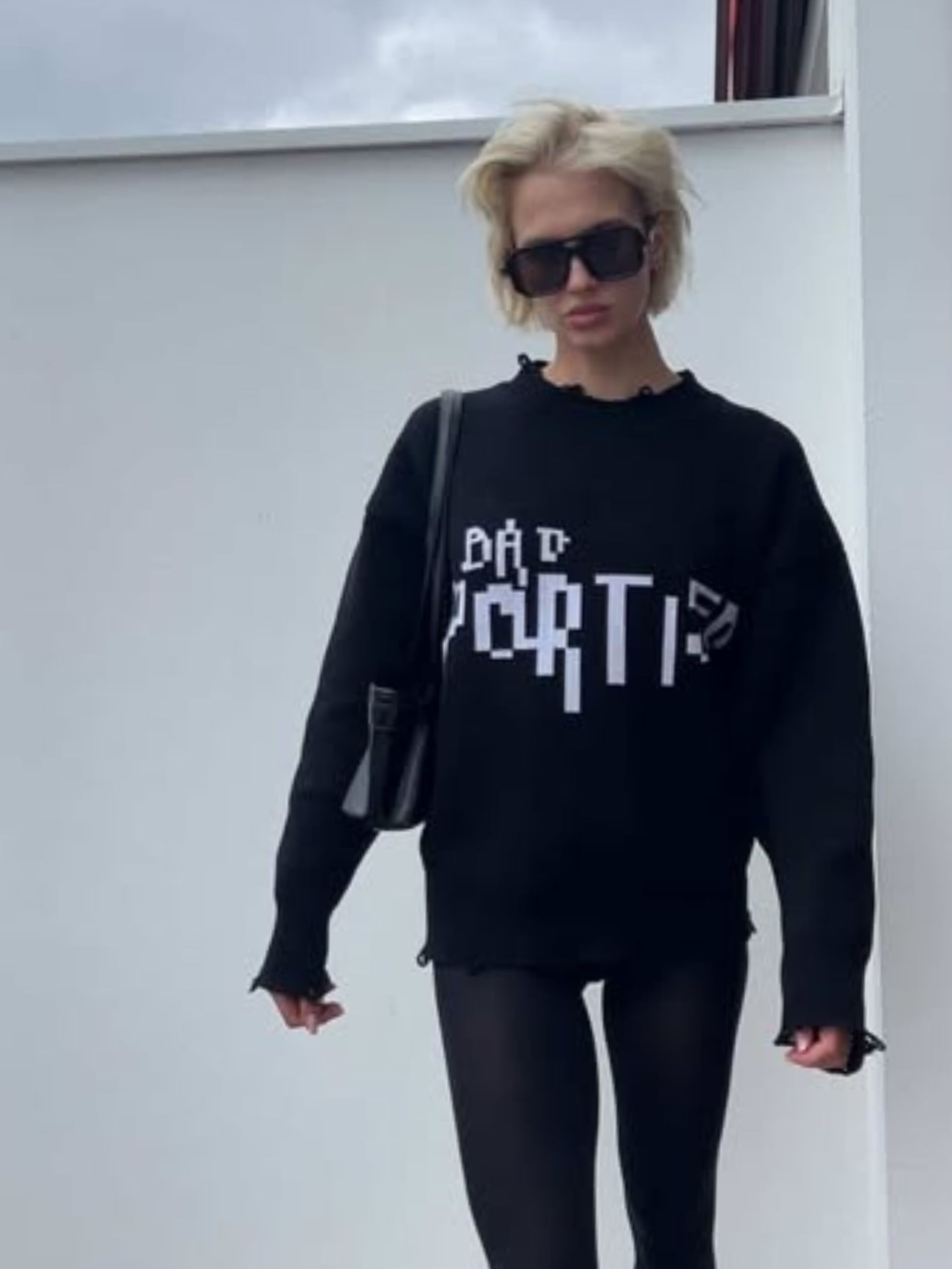 “Cyber Attack” Sweater Black Laura Lundgreen front view